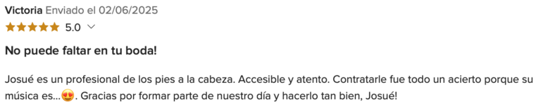 valoraciones de clientes de bodas00007